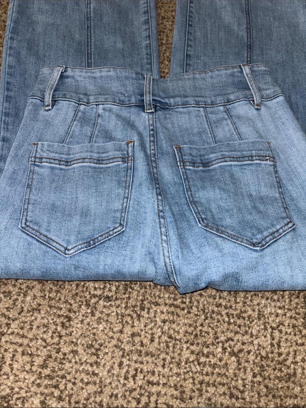 Boutique Mica High-Rise Light Blue Wide-Leg Jeans with Panel Seams 27 - Picture 6 of 6
